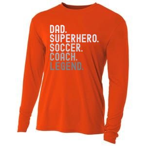 Dad Superhero Soccer Coach Legend Soccer FatherS Day Great Gift Cooling Performance Long Sleeve Crew