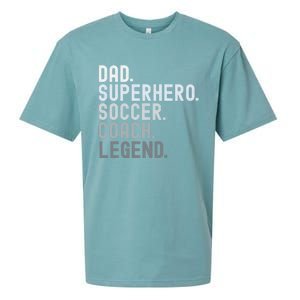 Dad Superhero Soccer Coach Legend Soccer FatherS Day Great Gift Sueded Cloud Jersey T-Shirt