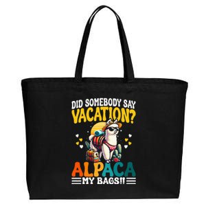 Did Somebody Say Vacation Alpaca My Bags Alpaca Animal Lover Cotton Canvas Jumbo Tote