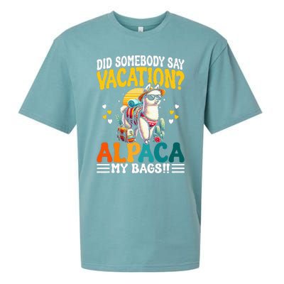 Did Somebody Say Vacation Alpaca My Bags Alpaca Animal Lover Sueded Cloud Jersey T-Shirt