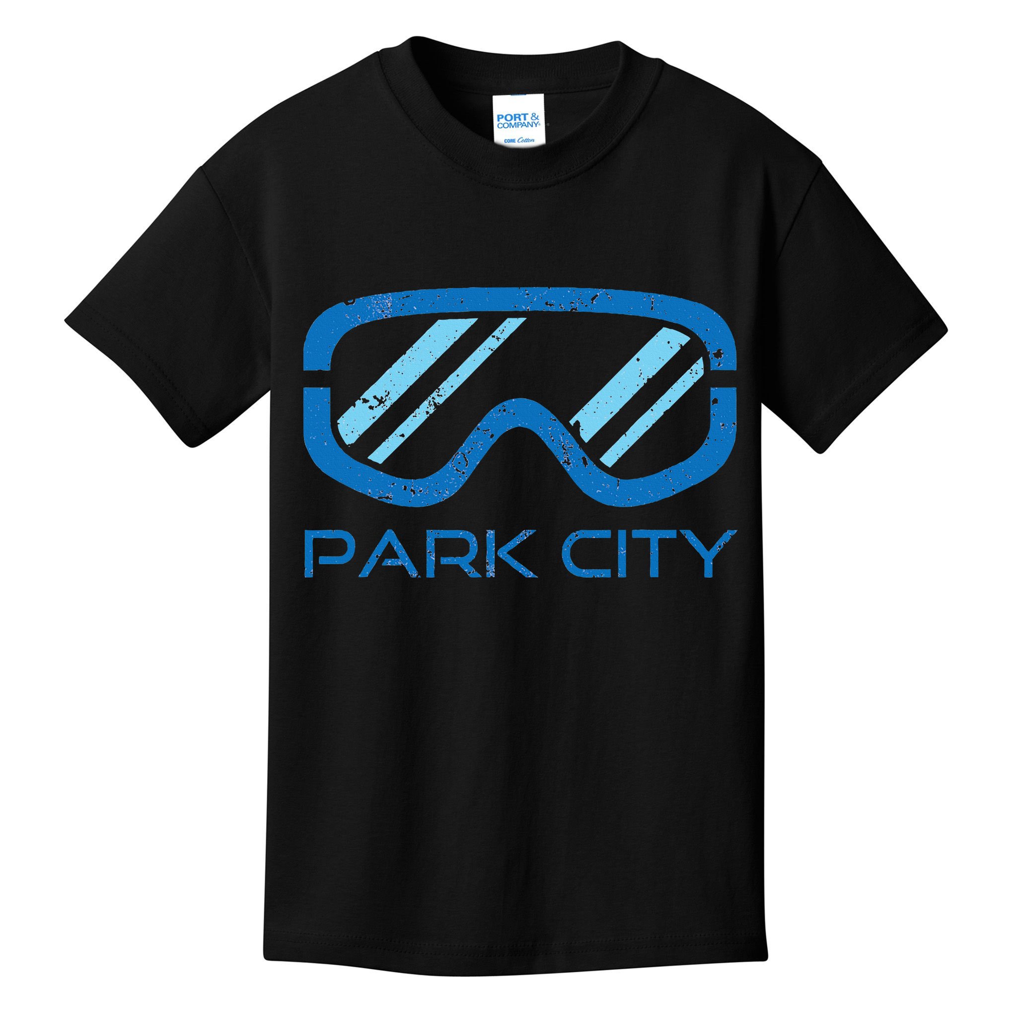 Distressed Ski & Snowboard Goggle Park City Utah Kids T-Shirt