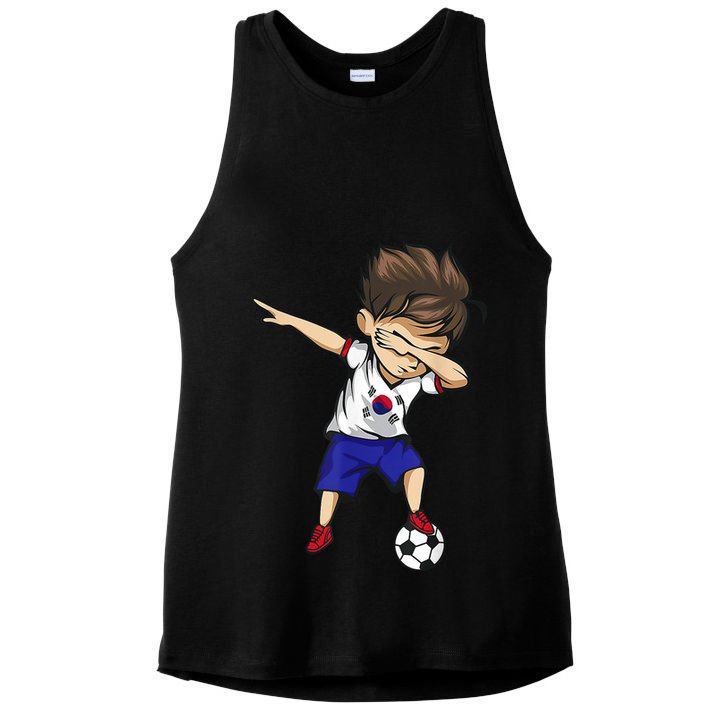 Dabbing Soccer  South Korea Jersey Shirt Korean Football Ladies PosiCharge Tri-Blend Wicking Tank