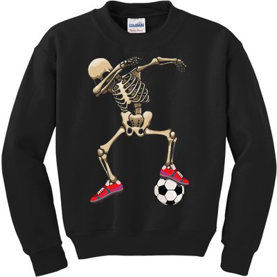 Dabbing Skeleton soccer Halloween Costumes Kids Sweatshirt