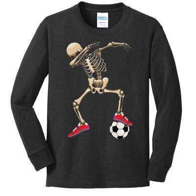 Dabbing Skeleton soccer Halloween Costumes Kids Long Sleeve Shirt