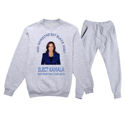 Did Someone Say Black Job Elect Kamala 2024 Premium Crewneck Sweatsuit Set