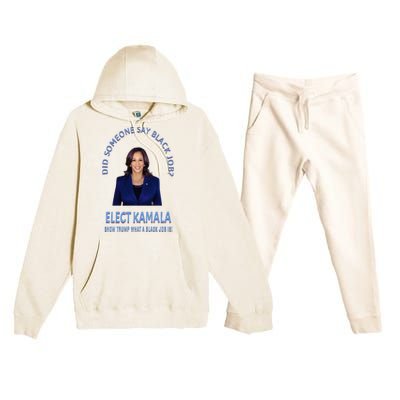 Did Someone Say Black Job Elect Kamala 2024 Premium Hooded Sweatsuit Set