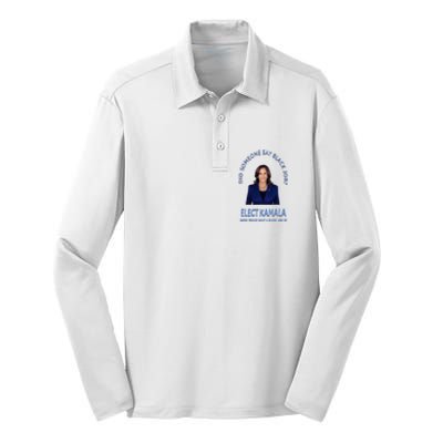 Did Someone Say Black Job Elect Kamala 2024 Silk Touch Performance Long Sleeve Polo