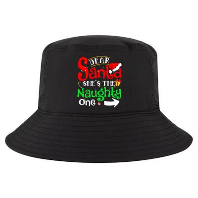 Dear Santa She Is The Naughty One Matching Couple Christmas Gift Cool Comfort Performance Bucket Hat