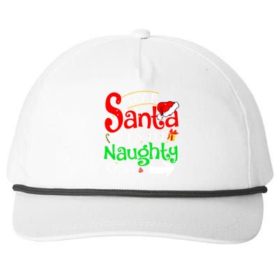 Dear Santa She Is The Naughty One Matching Couple Christmas Gift Snapback Five-Panel Rope Hat