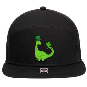 Dinosaur Shamrock St Patrick's Day 7 Panel Mesh Trucker Snapback Hat