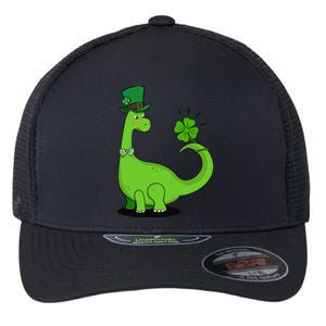 Dinosaur Shamrock St Patrick's Day Flexfit Unipanel Trucker Cap