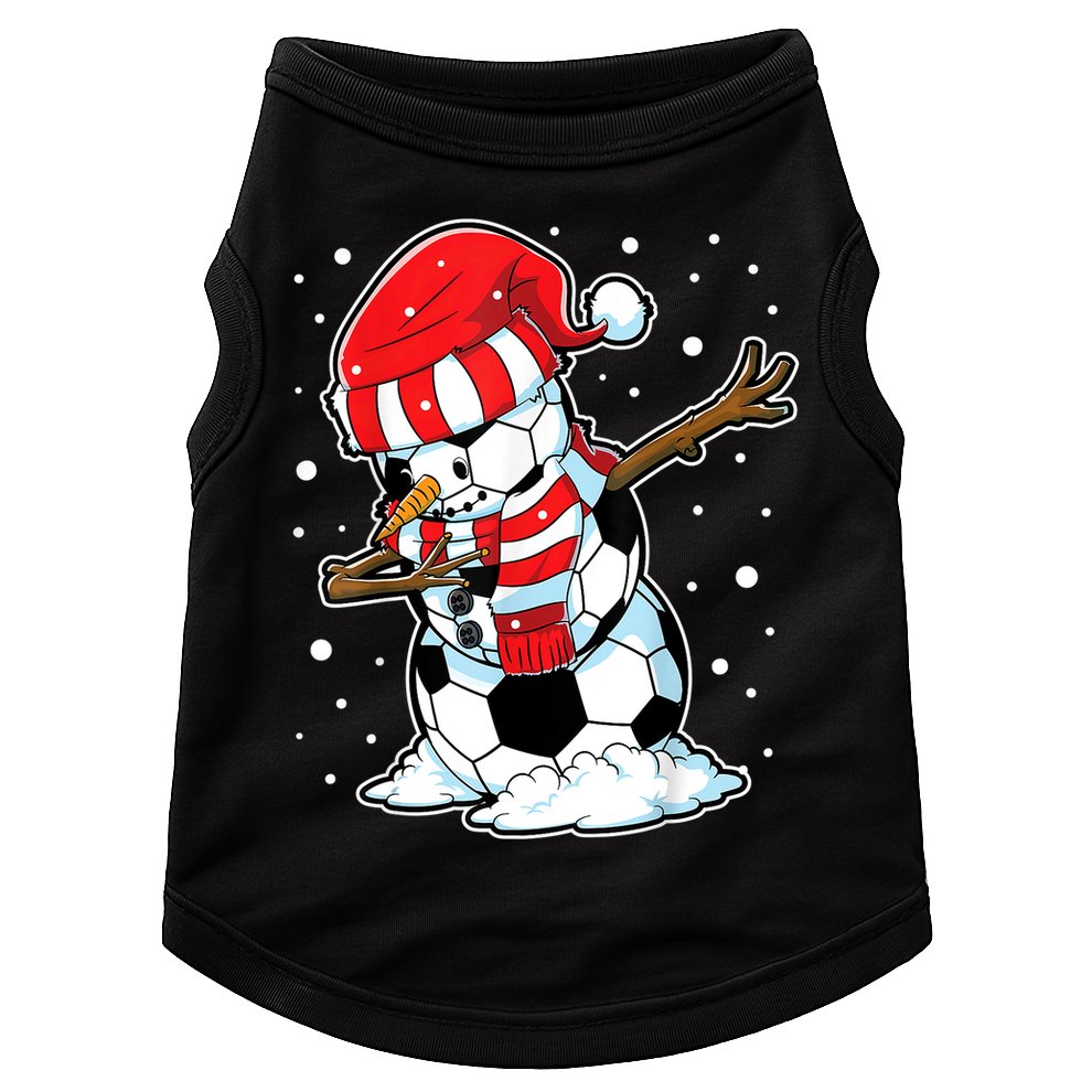 Dabbing Snowman Soccer Ball Christmas Santa Boys Dab Sport Team Doggie Tank