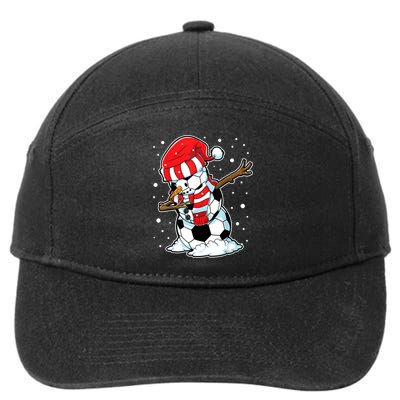 Dabbing Snowman Soccer Ball Christmas Santa Boys Dab Sport Team 7-Panel Snapback Hat