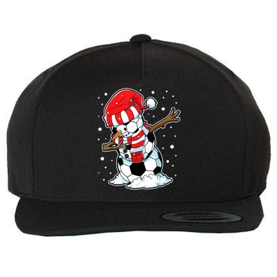 Dabbing Snowman Soccer Ball Christmas Santa Boys Dab Sport Team Wool Snapback Cap