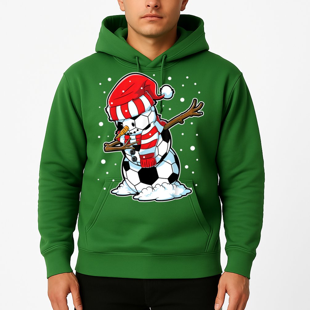 Dabbing Snowman Soccer Ball Christmas Santa Boys Dab Sport Team Hoodie