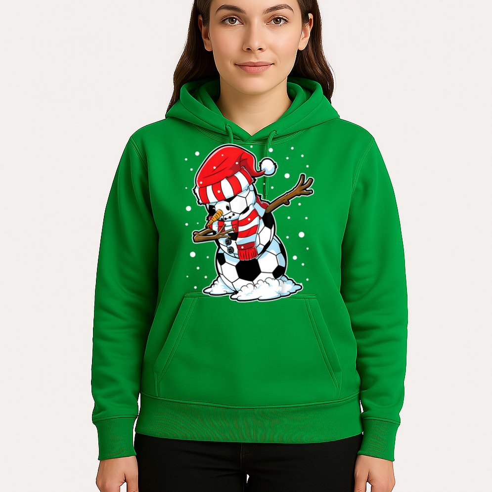 Dabbing Snowman Soccer Ball Christmas Santa Boys Dab Sport Team Hoodie