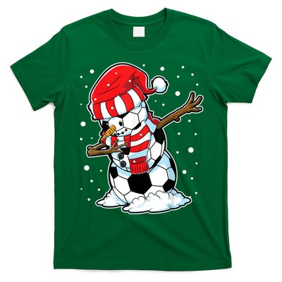Dabbing Snowman Soccer Ball Christmas Santa Boys Dab Sport Team T-Shirt
