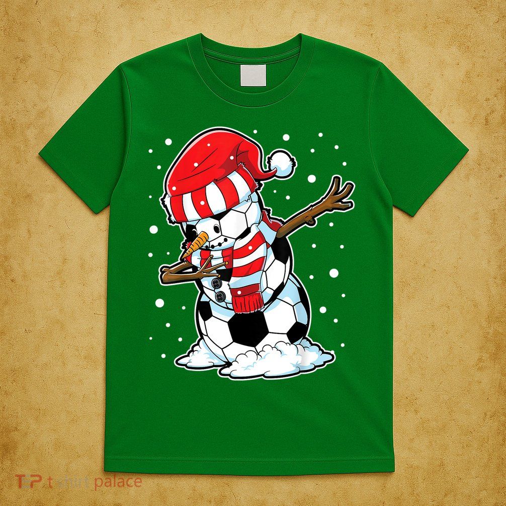 Dabbing Snowman Soccer Ball Christmas Santa Boys Dab Sport Team T-Shirt