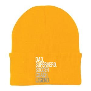 Dad Superhero Soccer Coach Legend Knit Cap Winter Beanie