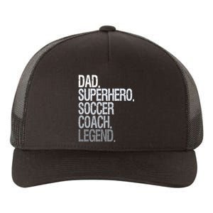 Dad Superhero Soccer Coach Legend Yupoong Adult 5-Panel Trucker Hat