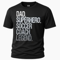 Dad Superhero Soccer Coach Legend Cooling Performance Crew T-Shirt