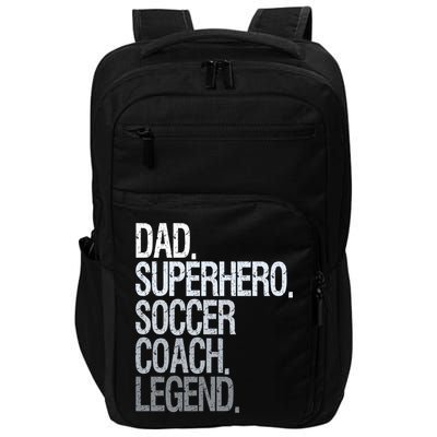 Dad Superhero Soccer Coach Legend Impact Tech Backpack