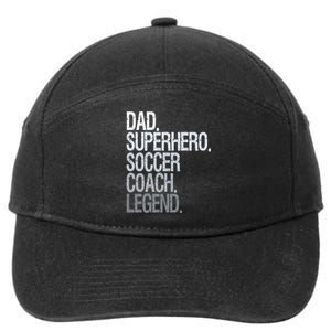 Dad Superhero Soccer Coach Legend 7-Panel Snapback Hat