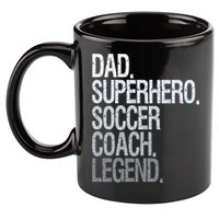 Dad Superhero Soccer Coach Legend 11oz C Handle Ceramic Mug