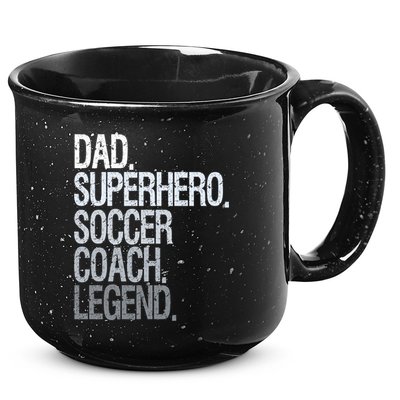 Dad Superhero Soccer Coach Legend 15oz Campfire Ceramic Mug