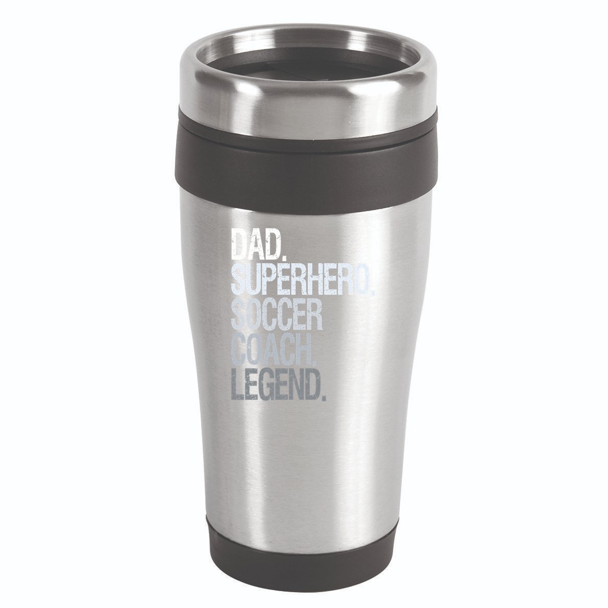 Dad Superhero Soccer Coach Legend 16oz Travel Tumbler