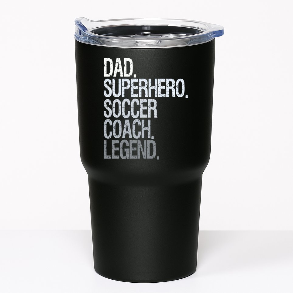 Dad Superhero Soccer Coach Legend Tumbler