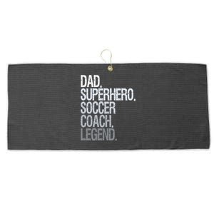 Dad Superhero Soccer Coach Legend Large Microfiber Waffle Golf Towel