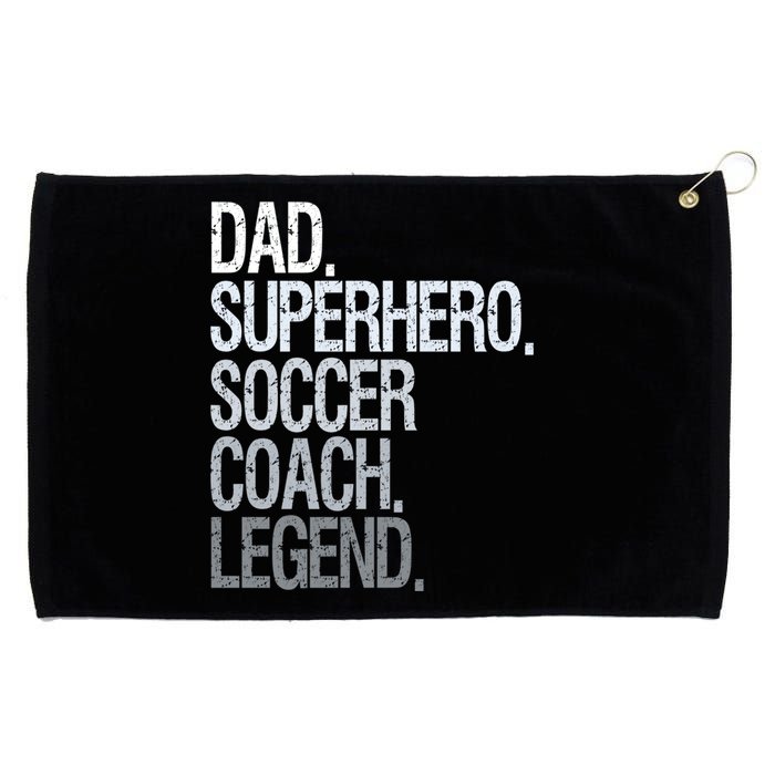 Dad Superhero Soccer Coach Legend Grommeted Golf Towel