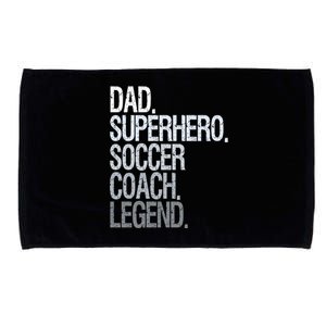 Dad Superhero Soccer Coach Legend Microfiber Hand Towel