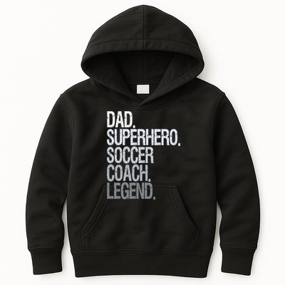 Dad Superhero Soccer Coach Legend Kids Hoodie