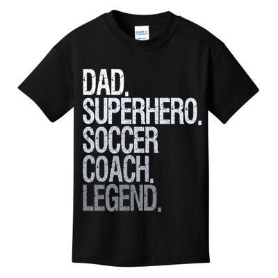 Dad Superhero Soccer Coach Legend Kids T-Shirt