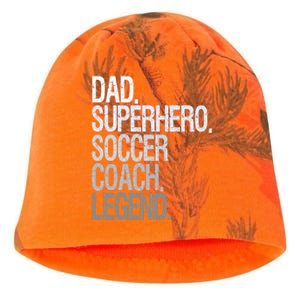 Dad Superhero Soccer Coach Legend Kati - Camo Knit Beanie