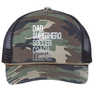 Dad Superhero Soccer Coach Legend Retro Rope Trucker Hat Cap