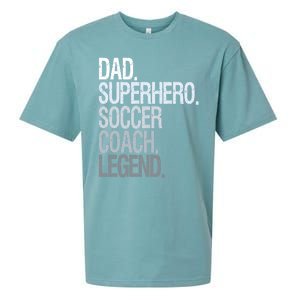 Dad Superhero Soccer Coach Legend Sueded Cloud Jersey T-Shirt