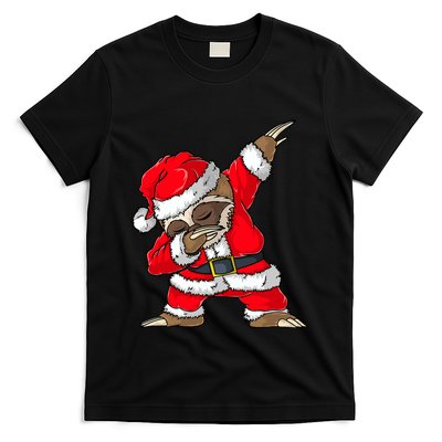 Dabbing Santa Sloth Merry Slothmas Christmas Pajama T-Shirt