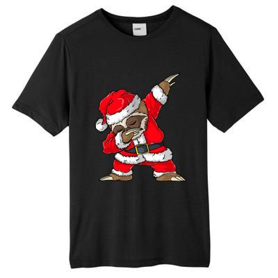 Dabbing Santa Sloth Merry Slothmas Christmas Pajama Tall Fusion ChromaSoft Performance T-Shirt