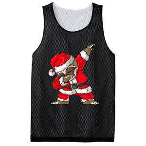 Dabbing Santa Sloth Merry Slothmas Christmas Pajama Mesh Reversible Basketball Jersey Tank