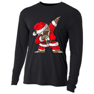 Dabbing Santa Sloth Merry Slothmas Christmas Pajama Cooling Performance Long Sleeve Crew