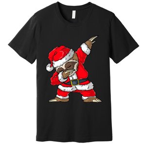 Dabbing Santa Sloth Merry Slothmas Christmas Pajama Premium T-Shirt