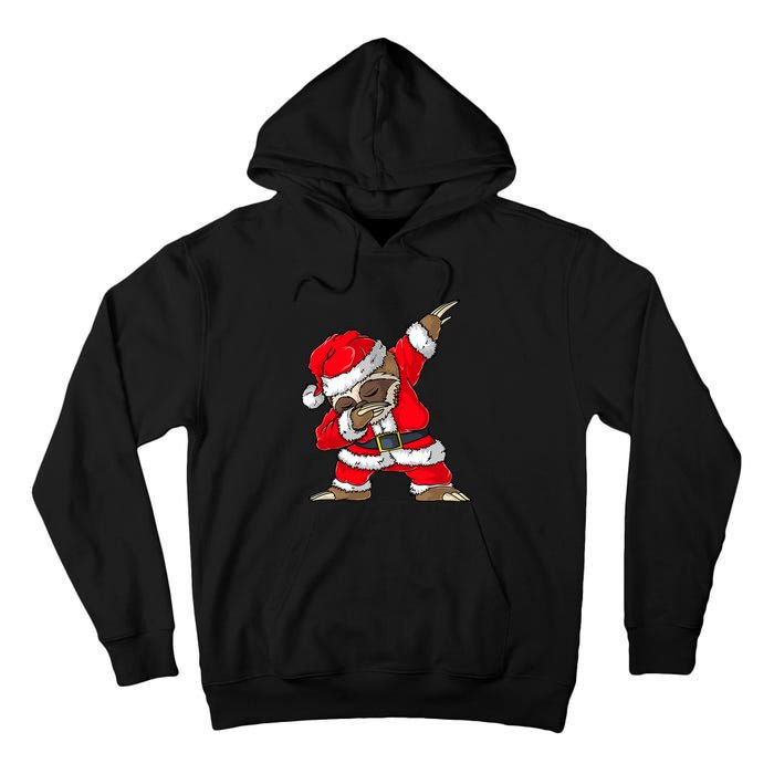 Dabbing Santa Sloth Merry Slothmas Christmas Pajama Tall Hoodie