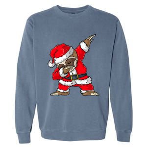 Dabbing Santa Sloth Merry Slothmas Christmas Pajama Garment-Dyed Sweatshirt