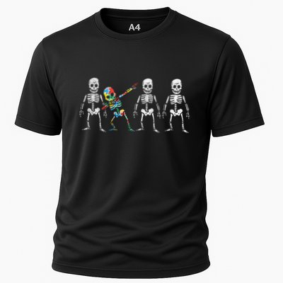 Dabbing Skeleton Stand Out Puzzle Autism Awareness Gift Funny Gift Performance Shirt