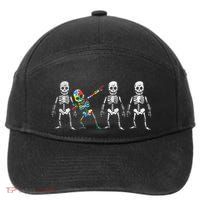 Dabbing Skeleton Stand Out Puzzle Autism Awareness Gift Funny Gift 7-Panel Snapback Hat