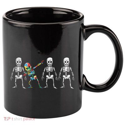 Dabbing Skeleton Stand Out Puzzle Autism Awareness Gift Funny Gift 11oz C Handle Ceramic Mug