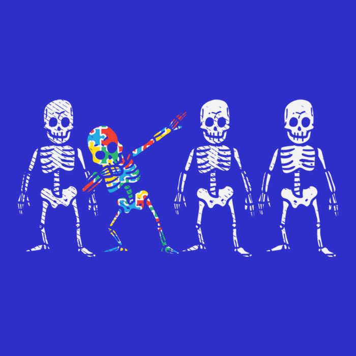 Dabbing Skeleton Stand Out Puzzle Autism Awareness Gift Funny Gift Apron